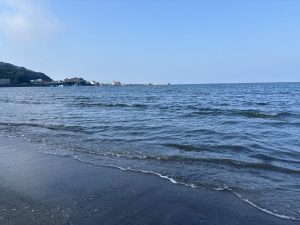 波打ち際でアーシング