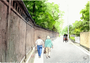 人力車ならではの鎌倉見物があります。それは路地から路地へとまわる、鎌倉裏街道の旅です。