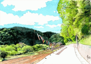こいのぼりは子供の健康と成長を願った日本の風習ですが、この時期葉山の山々は緑に染まり、こいのぼりは風をはらんで元気に大空を泳いでいました。