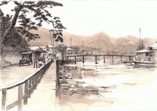 100年前と現在の逗子・田越川にかかる「富士見橋」です。 たぶんこの橋の上から富士山が見えたのでしょうが、橋の形は大きく変わりました