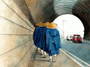 建長寺と鶴岡八幡宮の間にある短いトンネルは、鎌倉七切通のひとつ「巨福呂坂(こぶくろざか)切通」です。