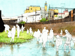逗子の街の中心を流れる田越川は、年1回市民による清掃作業を行っています。