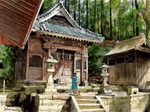 大船熊野神社は深い森の中にありますが、鎌倉市には50の神社があり、そのほとんどが大樹茂る森の中にあります。