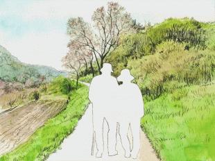 仲良し老夫婦はこの季節恒例の山菜採りに裏山へ出かけました。
