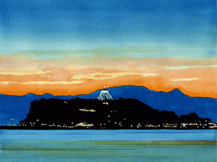 このシーズンともなると、江の島は巨大なクリスマスツリーとなります。